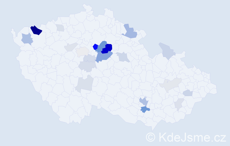 Příjmení: 'Latta', počet výskytů 62 v celé ČR