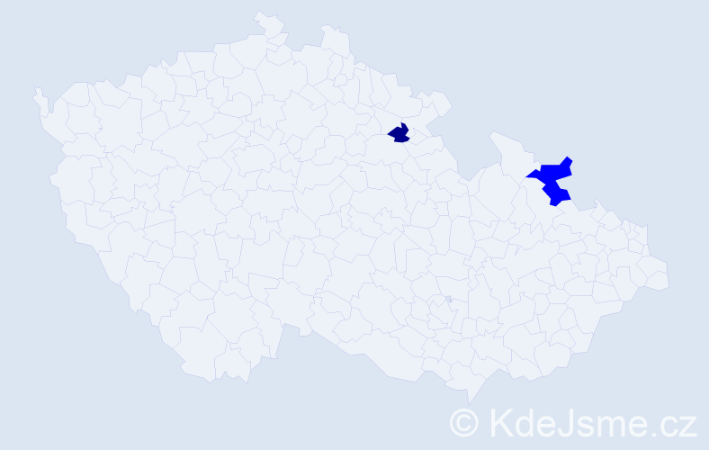 Příjmení: 'Provost', počet výskytů 5 v celé ČR
