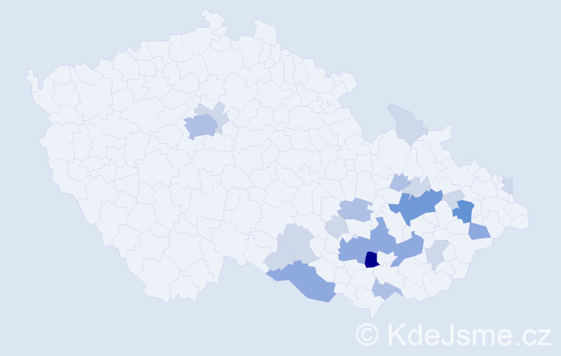 Příjmení: 'Šebečková', počet výskytů 61 v celé ČR