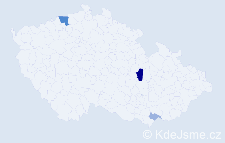 Příjmení: 'Volečková', počet výskytů 8 v celé ČR