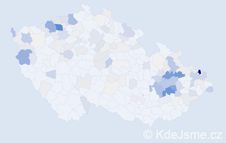 Příjmení: 'Mirga', počet výskytů 949 v celé ČR