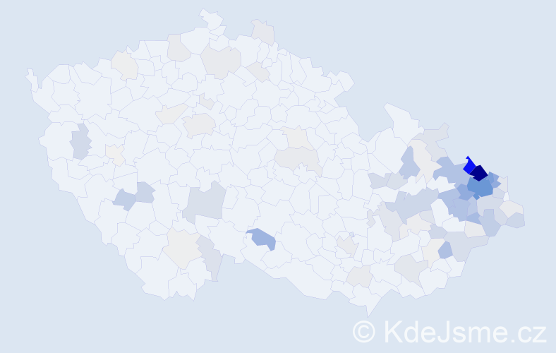 Příjmení: 'Návratová', počet výskytů 459 v celé ČR