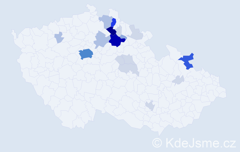 Příjmení: 'Cimbálová', počet výskytů 71 v celé ČR