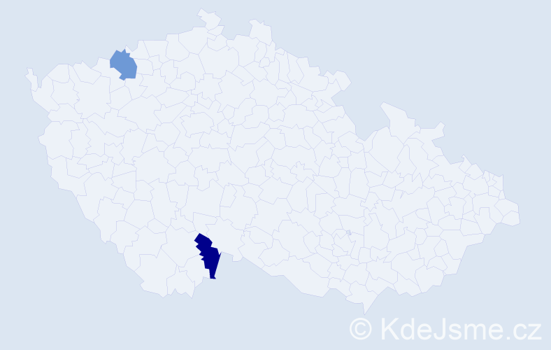 Příjmení: 'Schek', počet výskytů 2 v celé ČR