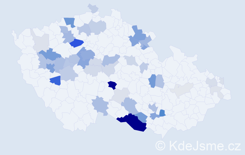 Příjmení: 'Hamza', počet výskytů 174 v celé ČR