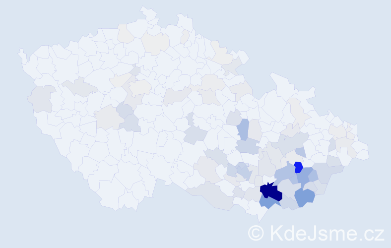 Příjmení: 'Řiháková', počet výskytů 426 v celé ČR