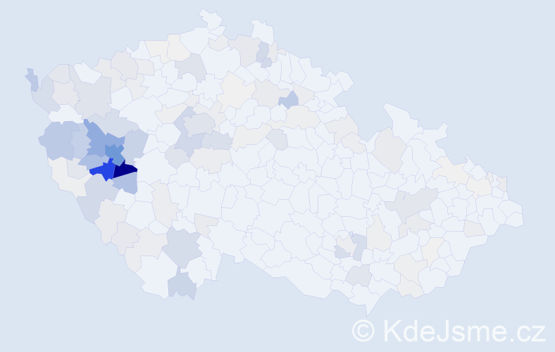 Příjmení: 'Tolarová', počet výskytů 498 v celé ČR