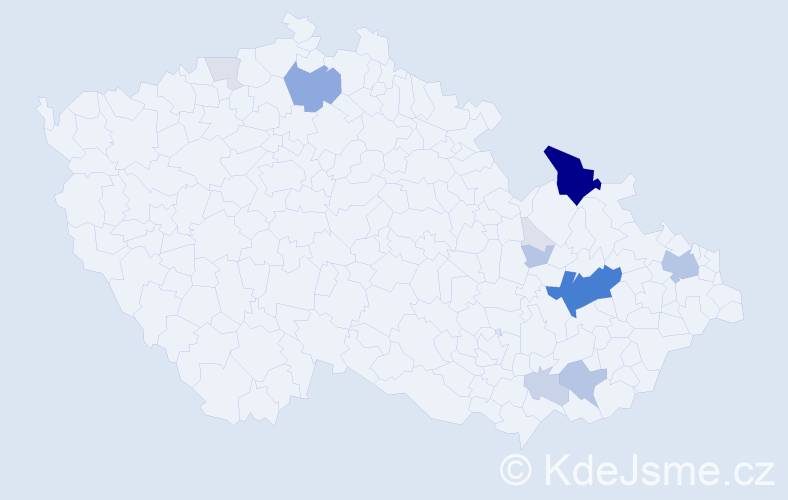Příjmení: 'Burďák', počet výskytů 56 v celé ČR