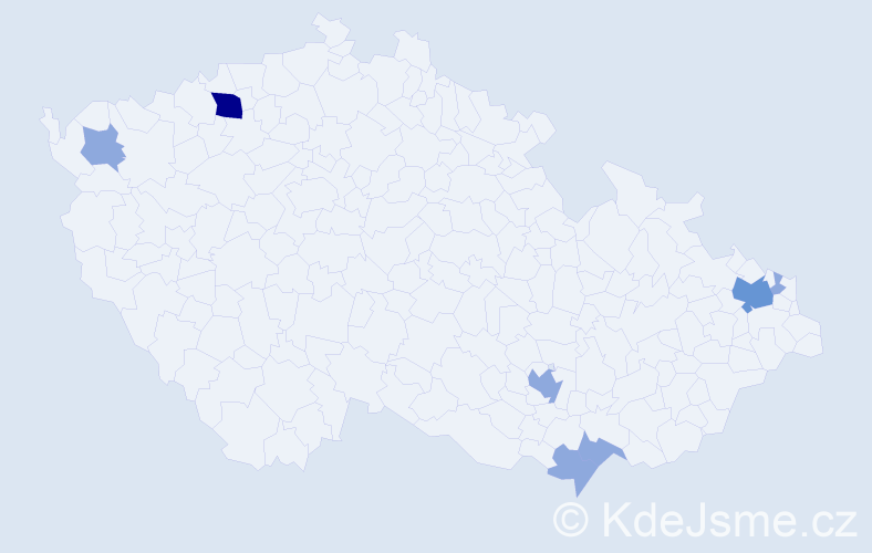 Příjmení: 'Haidová', počet výskytů 16 v celé ČR