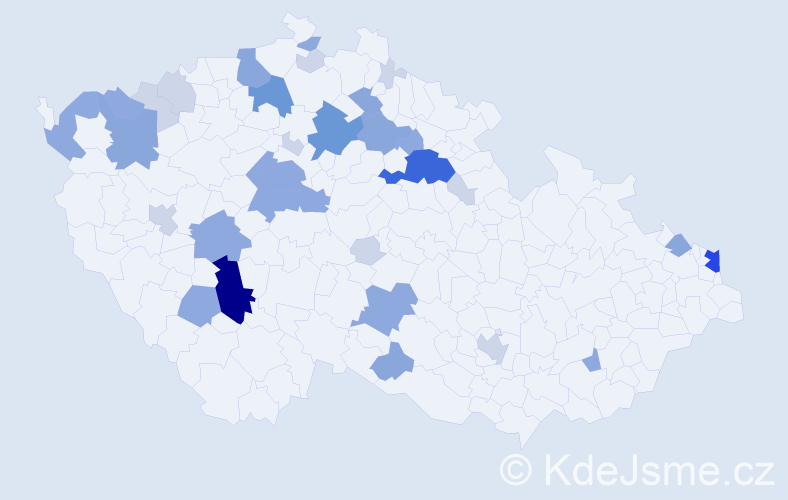 Příjmení: 'Kozma', počet výskytů 92 v celé ČR