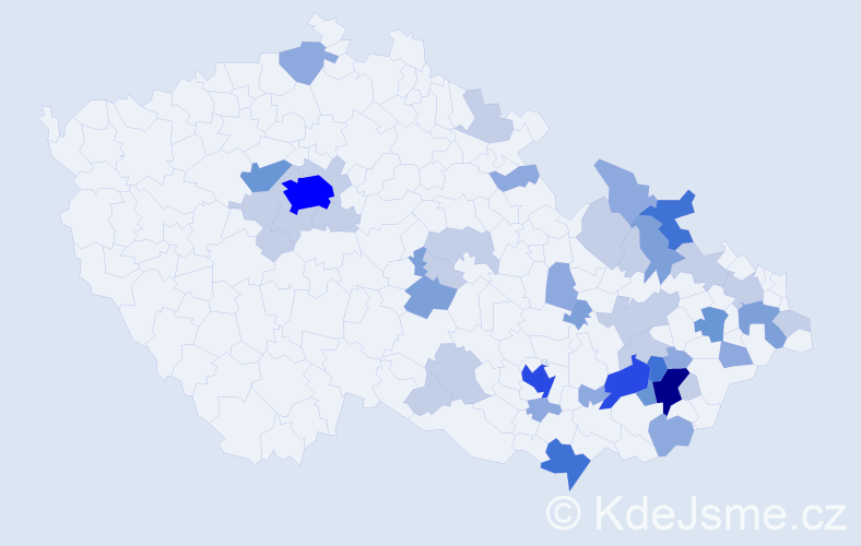Příjmení: 'Páleníčková', počet výskytů 111 v celé ČR