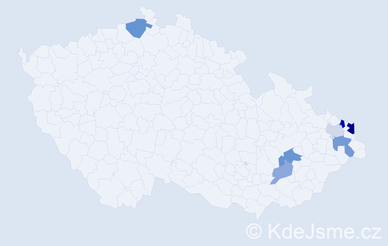 Příjmení: 'Kurusová', počet výskytů 15 v celé ČR