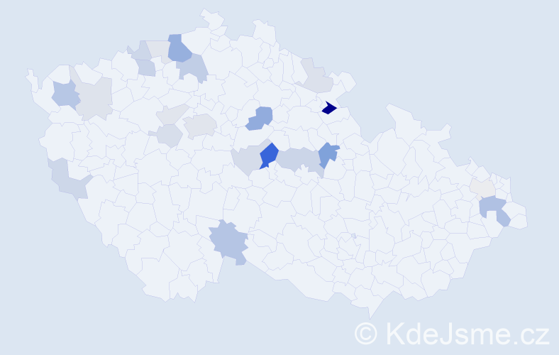 Příjmení: 'Petanová', počet výskytů 53 v celé ČR