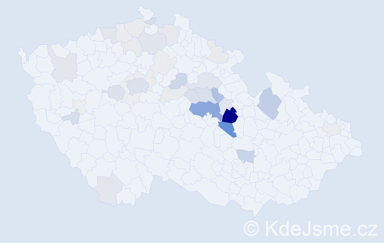 Příjmení: 'Zindulková', počet výskytů 118 v celé ČR