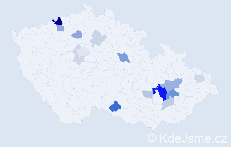 Příjmení: 'Francírek', počet výskytů 40 v celé ČR