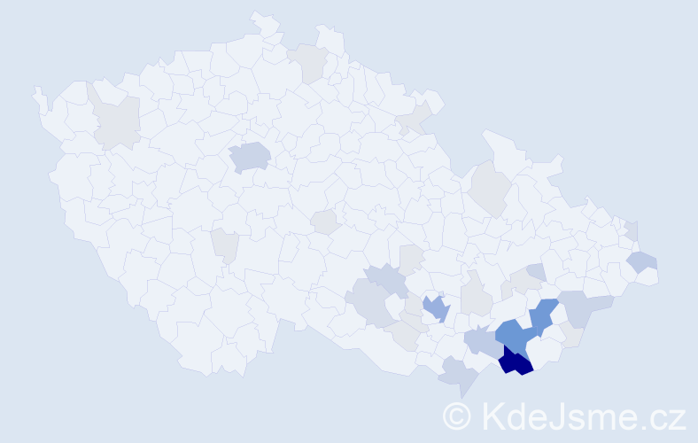 Příjmení: 'Frolková', počet výskytů 114 v celé ČR