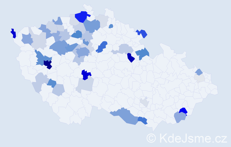 Příjmení: 'Rajchl', počet výskytů 144 v celé ČR