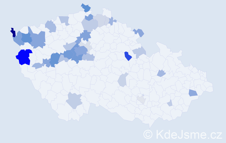 Příjmení: 'Skopový', počet výskytů 142 v celé ČR