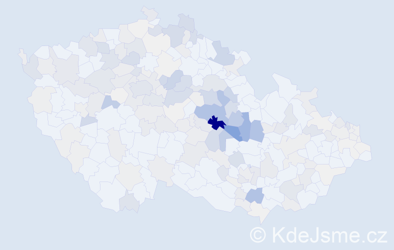 Příjmení: 'Kyncl', počet výskytů 806 v celé ČR