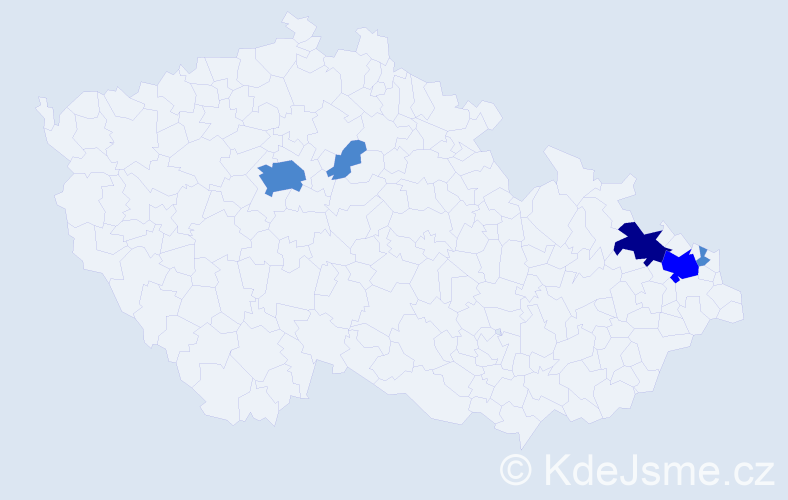 Příjmení: 'Halenkovičová', počet výskytů 8 v celé ČR