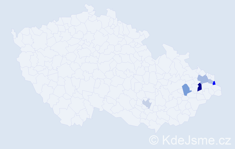 Příjmení: 'Kubaliková', počet výskytů 13 v celé ČR