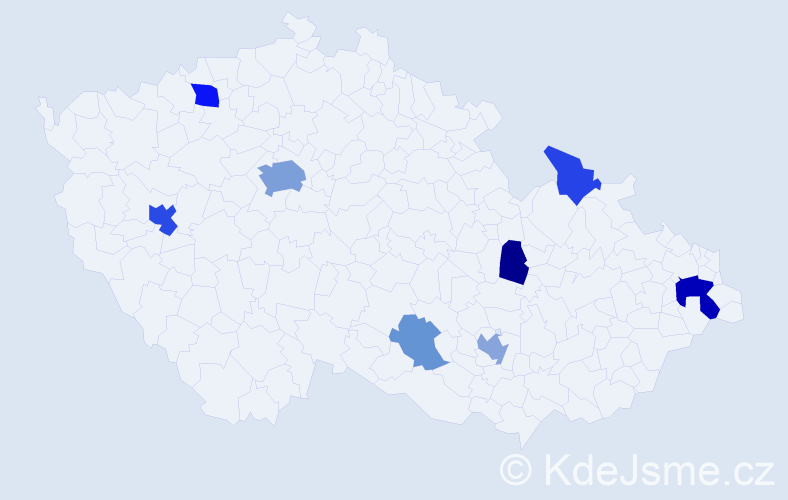 Příjmení: 'Hassanová', počet výskytů 20 v celé ČR