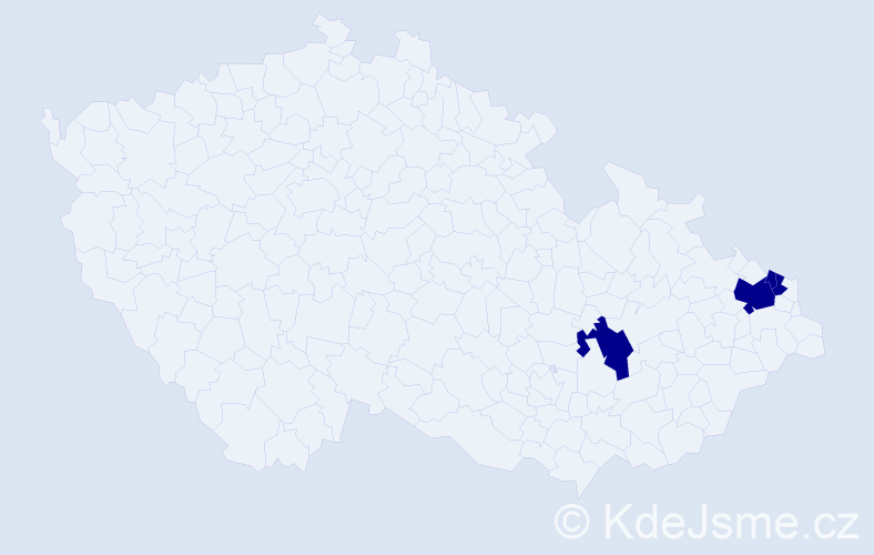 Příjmení: 'Przewozná', počet výskytů 4 v celé ČR