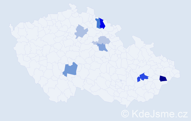 Příjmení: 'Fabišík', počet výskytů 16 v celé ČR