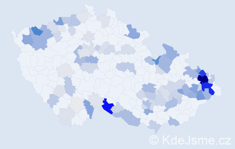 Příjmení: 'Ličková', počet výskytů 397 v celé ČR