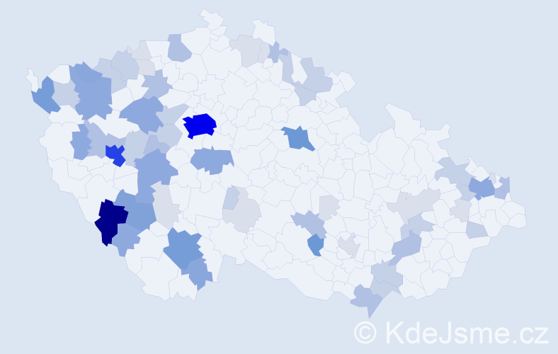 Příjmení: 'Míčka', počet výskytů 214 v celé ČR