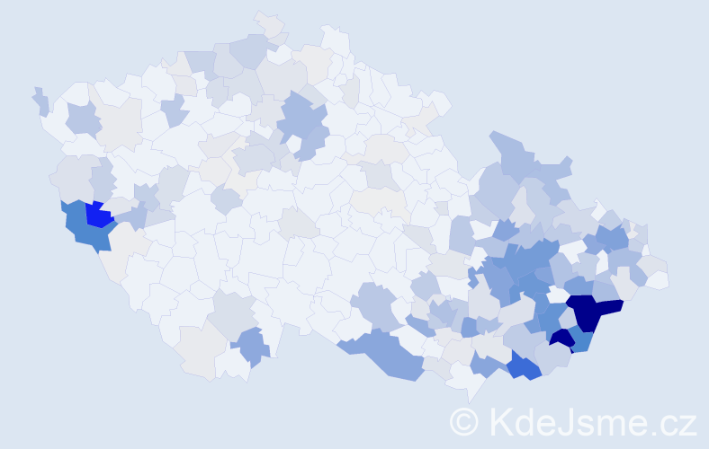 Příjmení: 'Hrbáček', počet výskytů 972 v celé ČR