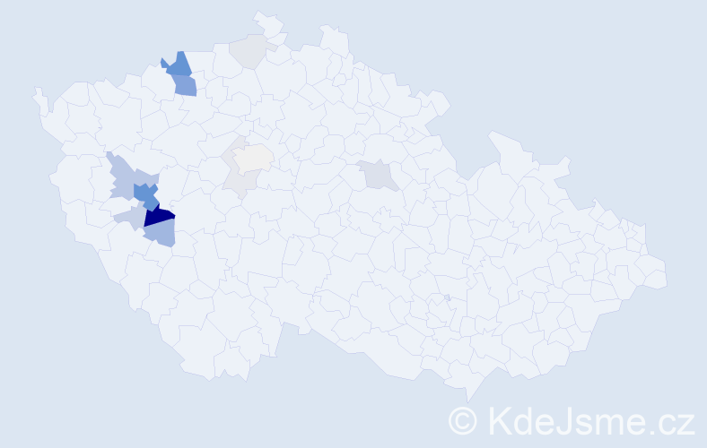 Příjmení: 'Roudová', počet výskytů 58 v celé ČR