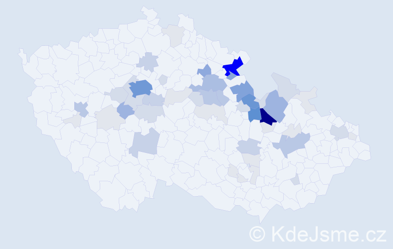 Příjmení: 'Kylar', počet výskytů 206 v celé ČR