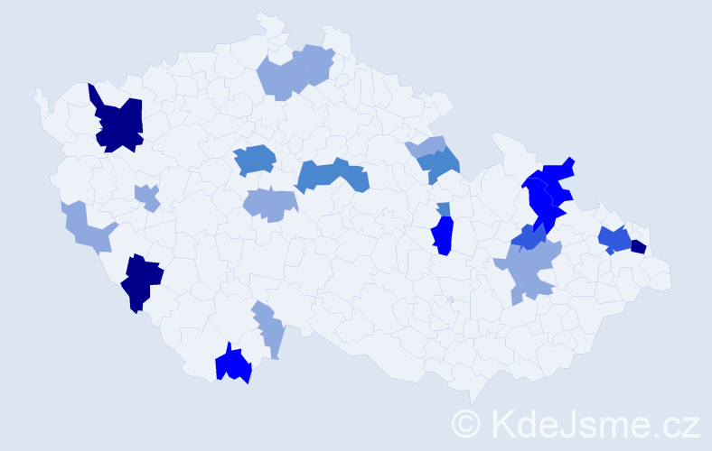 Příjmení: 'Balintová', počet výskytů 56 v celé ČR