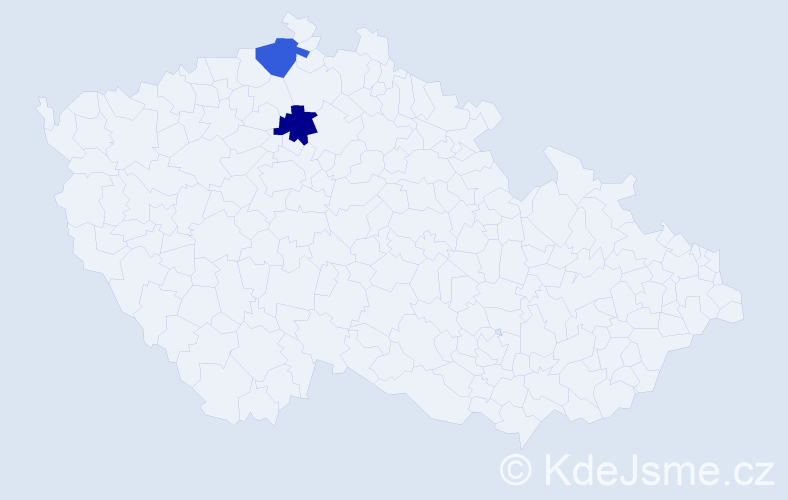 Příjmení: 'Bédl', počet výskytů 2 v celé ČR