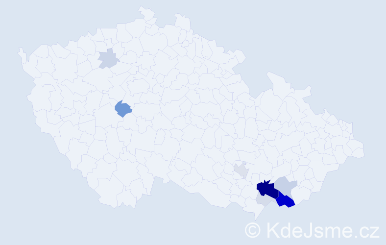 Příjmení: 'Klobáska', počet výskytů 35 v celé ČR