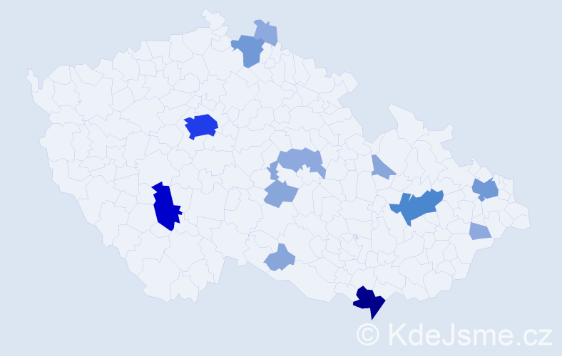 Příjmení: 'Čuka', počet výskytů 42 v celé ČR