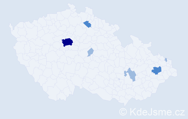 Příjmení: 'Gibová', počet výskytů 13 v celé ČR