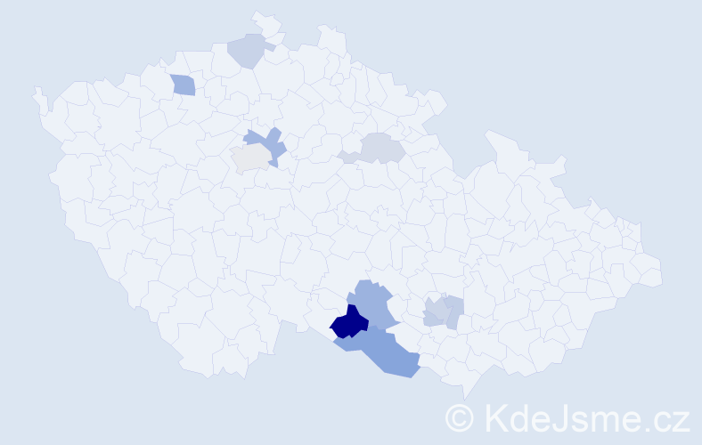Příjmení: 'Černovická', počet výskytů 21 v celé ČR