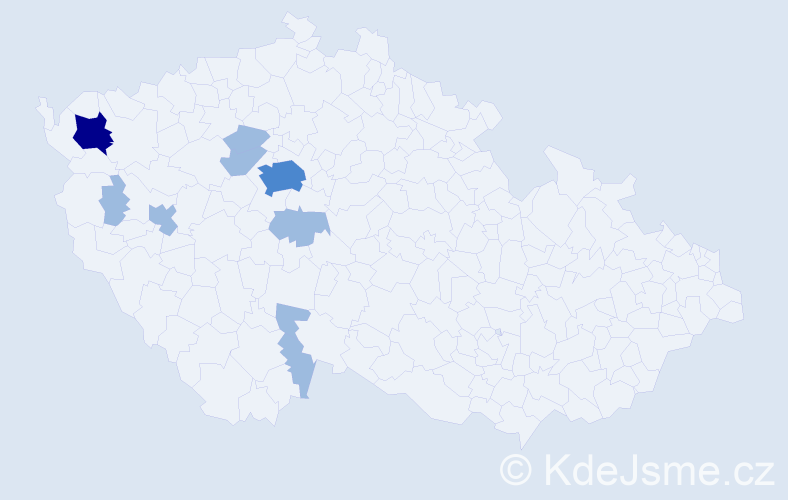Příjmení: 'Egerer', počet výskytů 13 v celé ČR
