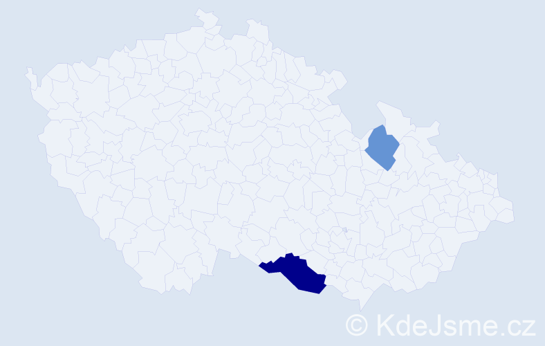 Příjmení: 'Mesrle', počet výskytů 4 v celé ČR