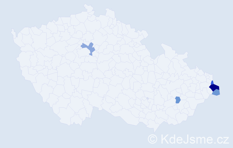 Příjmení: 'Myrdaczová', počet výskytů 13 v celé ČR