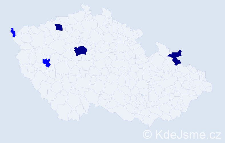Příjmení: 'Abramovič', počet výskytů 8 v celé ČR