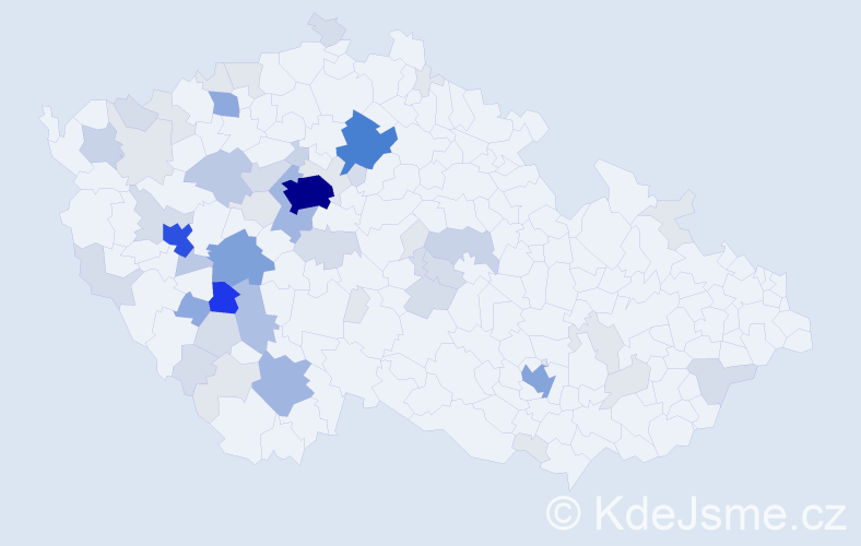 Příjmení: 'Vonášek', počet výskytů 209 v celé ČR
