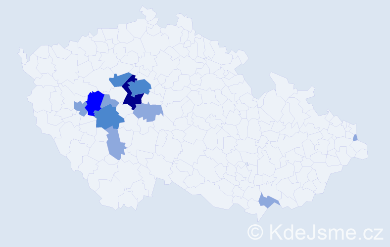 Příjmení: 'Pešice', počet výskytů 34 v celé ČR