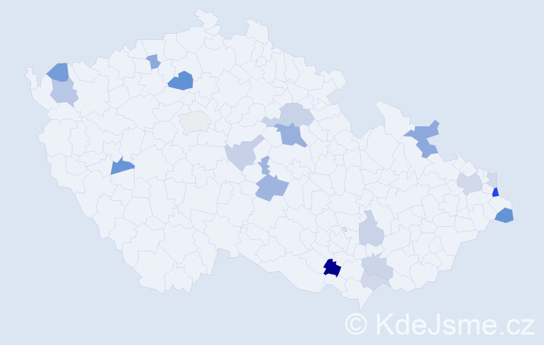Příjmení: 'Beňušová', počet výskytů 37 v celé ČR
