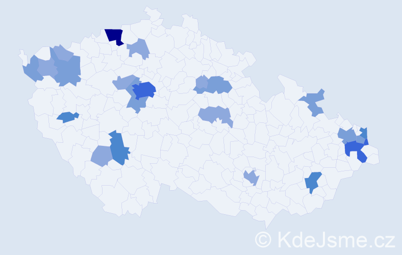 Příjmení: 'Lovás', počet výskytů 53 v celé ČR