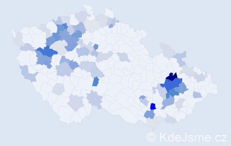 Příjmení: 'Hausner', počet výskytů 262 v celé ČR