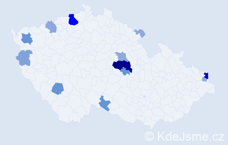 Příjmení: 'Fenešová', počet výskytů 39 v celé ČR