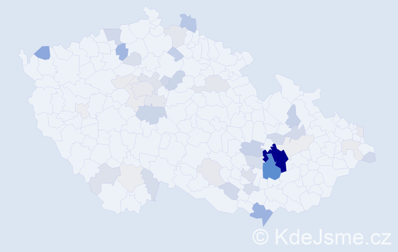 Příjmení: 'Konšelová', počet výskytů 141 v celé ČR